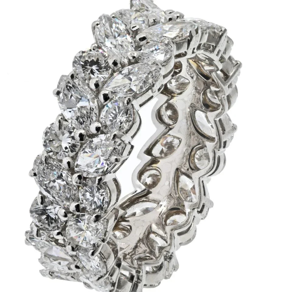 Bvlgari Platinum 9.00cttw Marquise And Round Diamond Ring - The Back Vault