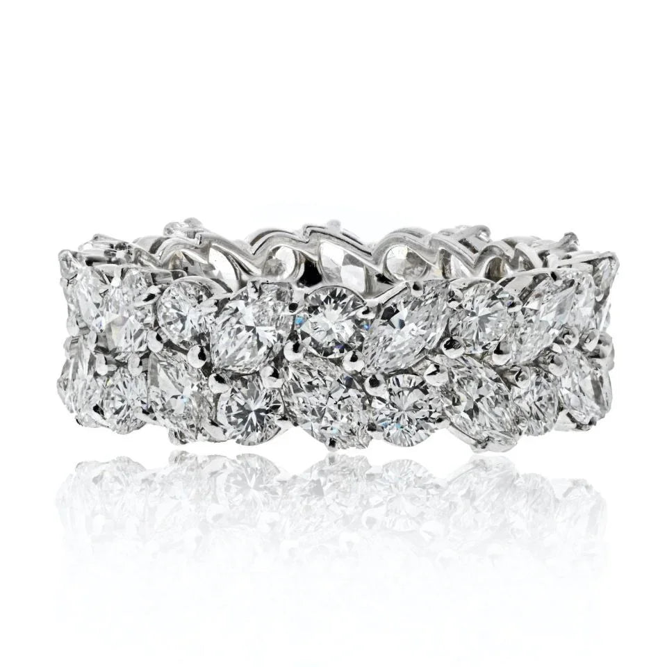 Bvlgari Platinum 9.00cttw Marquise And Round Diamond Ring - The Back Vault