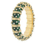 Tiffany & Co. Schlumberger 18K Yellow Gold Dark Green Enamel And Diamond Bracelet - The Back Vault
