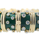 Tiffany & Co. Schlumberger 18K Yellow Gold Dark Green Enamel And Diamond Bracelet - The Back Vault