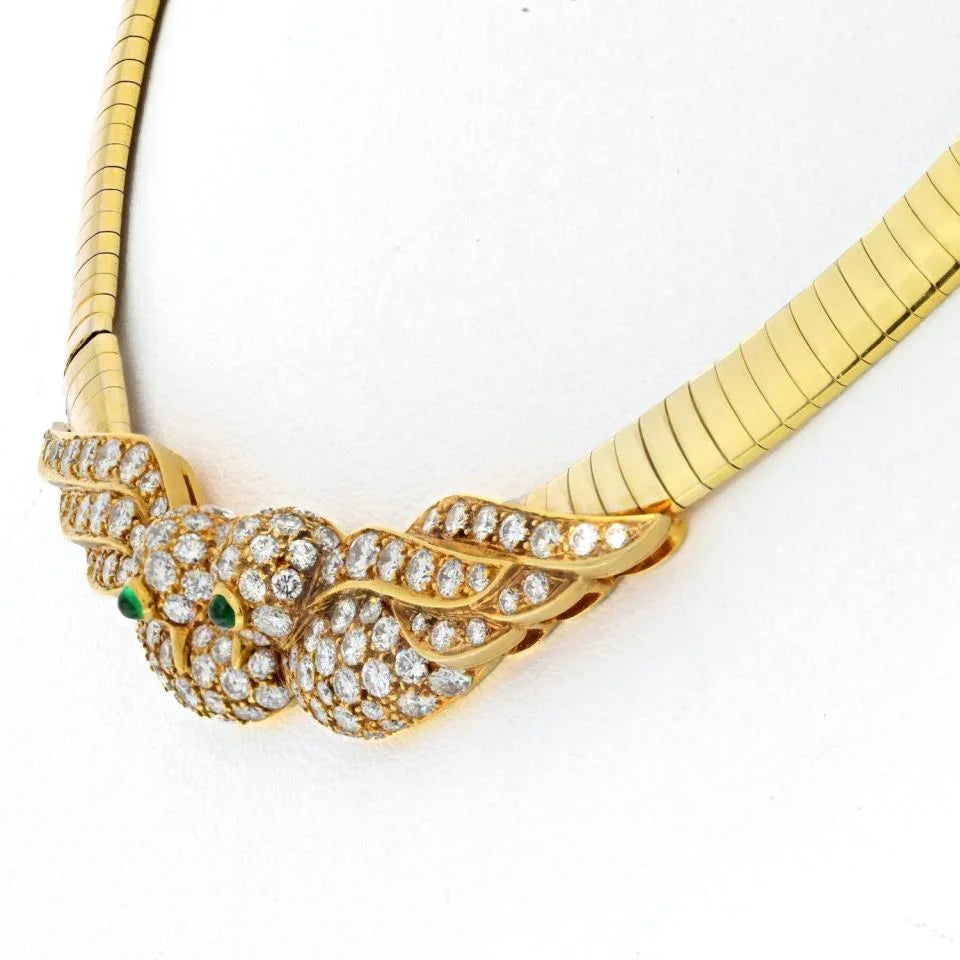 Van Cleef & Arpels 18K Yellow Gold Diamond Love Birds Necklace - The Back Vault