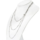 18K White Gold 10.60cttw Diamond By The Yard Chain Necklace - The Back Vault