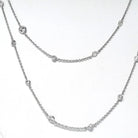 18K White Gold 10.60cttw Diamond By The Yard Chain Necklace - The Back Vault