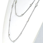 18K White Gold 10.60cttw Diamond By The Yard Chain Necklace - The Back Vault
