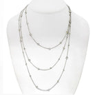 18K White Gold 10.60cttw Diamond By The Yard Chain Necklace - The Back Vault