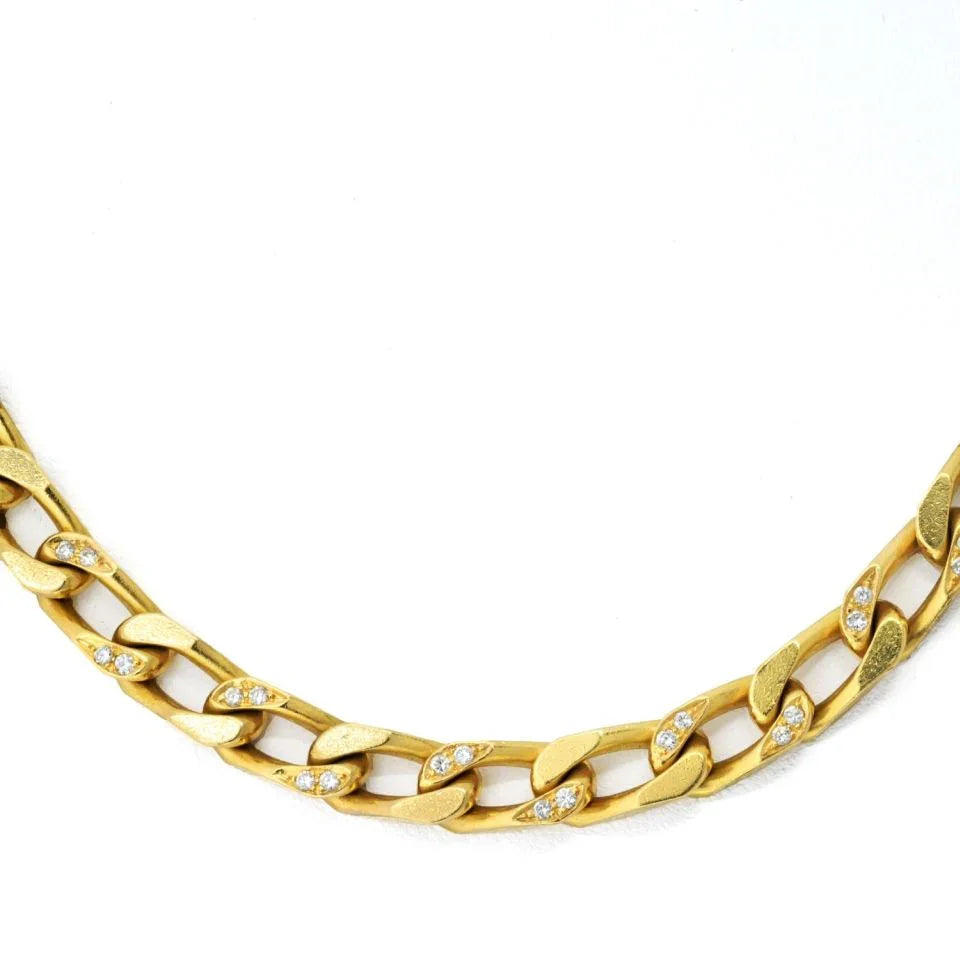 Bvlgari 18K Yellow Gold 1960's Diamond Link 18" Necklace - The Back Vault