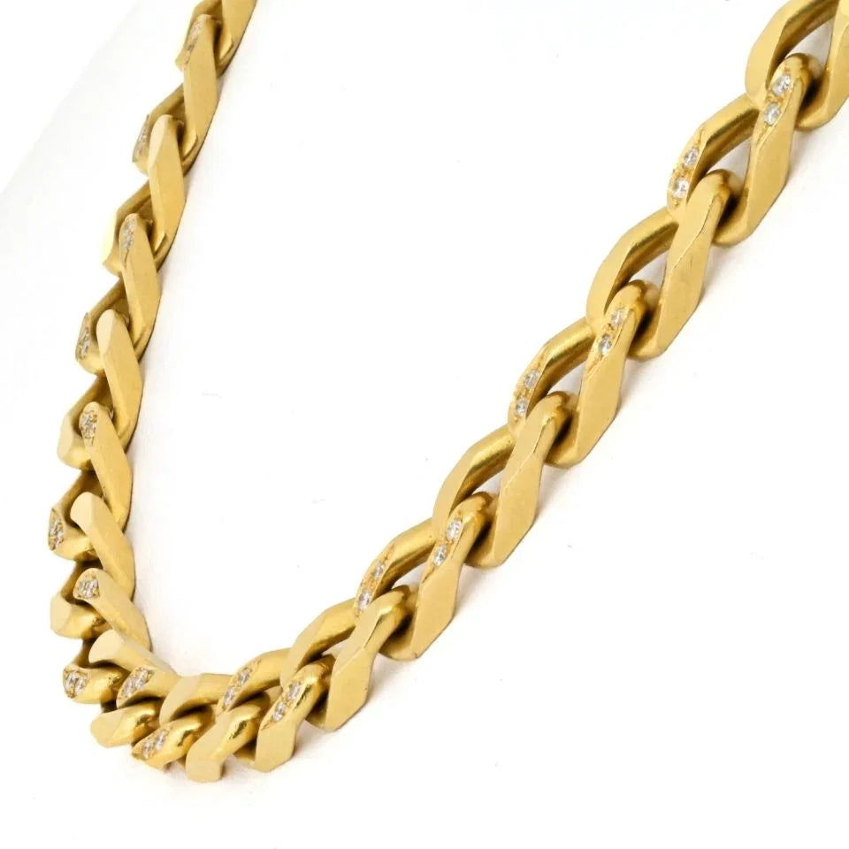 Bvlgari 18K Yellow Gold 1960's Diamond Link 18" Necklace - The Back Vault