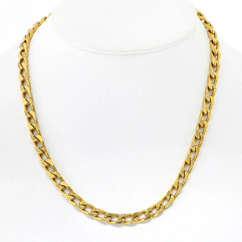 Bvlgari 18K Yellow Gold 1960's Diamond Link 18" Necklace - The Back Vault