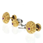 Tiffany & Co. Schlumberger 18K Yellow Gold Taj Mahal Ruby Cuff Links And A Tie Tack - The Back Vault