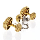 Tiffany & Co. Schlumberger 18K Yellow Gold Taj Mahal Ruby Cuff Links And A Tie Tack - The Back Vault