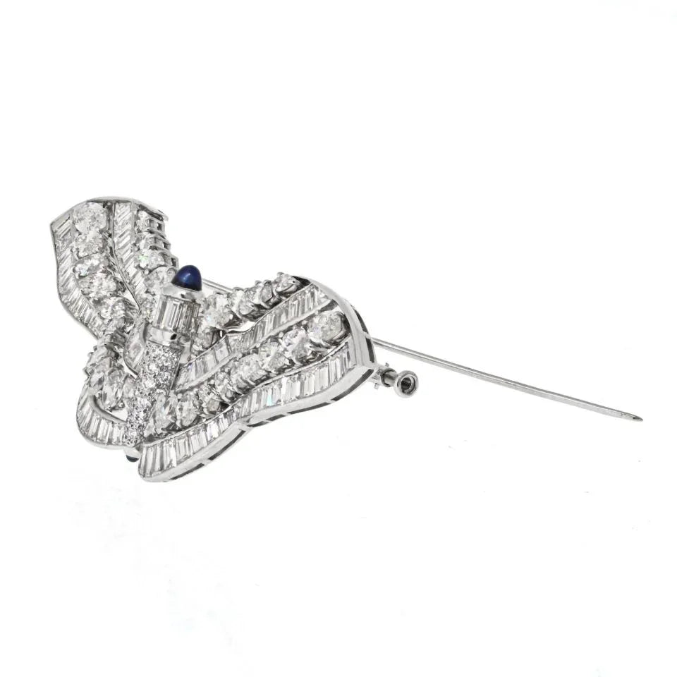 Tiffany & Co. Platinum 14.00cttw Baguette And Marquise Diamond Butterfly Brooch - The Back Vault