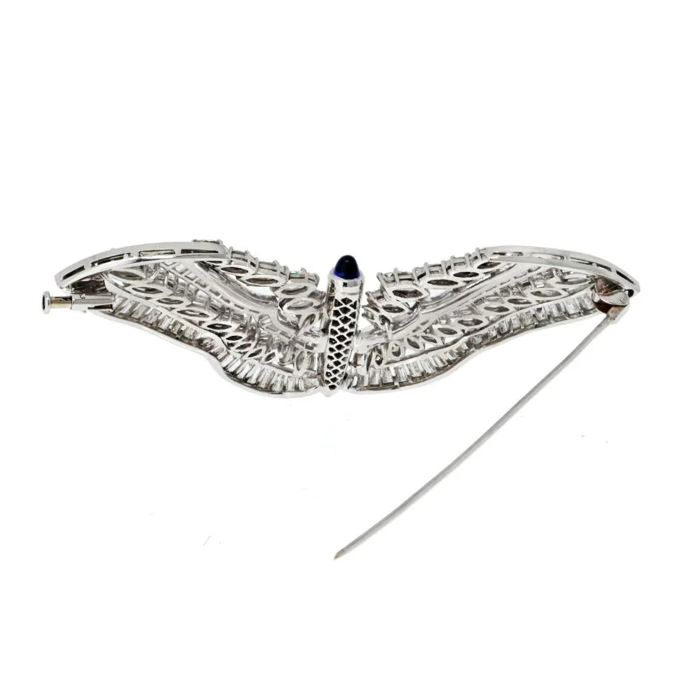 Tiffany & Co. Platinum 14.00cttw Baguette And Marquise Diamond Butterfly Brooch - The Back Vault