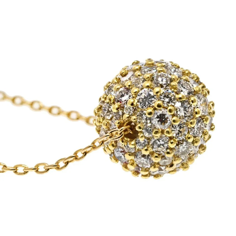 14K Yellow Gold 2.50cttw Round Diamond Fireball Necklace - The Back Vault