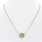 14K Yellow Gold 2.50cttw Round Diamond Fireball Necklace - The Back Vault