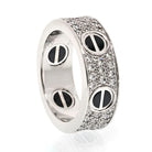 Cartier 18K White Gold Love Black Ceramic EU 49 Ring - The Back Vault