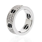 Cartier 18K White Gold Love Black Ceramic EU 49 Ring - The Back Vault