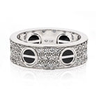Cartier 18K White Gold Love Black Ceramic EU 49 Ring - The Back Vault
