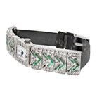 Chopard Platinum Deco Diamond And Green Emerald Women Watch - The Back Vault