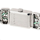 Chopard Platinum Deco Diamond And Green Emerald Women Watch - The Back Vault