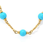 David Webb 18K Yellow Gold Turquoise Link Chain Necklace - The Back Vault