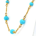David Webb 18K Yellow Gold Turquoise Link Chain Necklace - The Back Vault