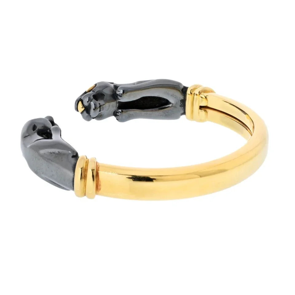 Cartier Panthere 18K Yellow Gold Silverium Double Head Bracelet - The Back Vault