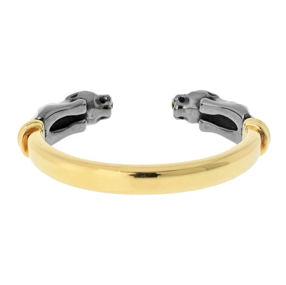 Cartier Panthere 18K Yellow Gold Silverium Double Head Bracelet - The Back Vault