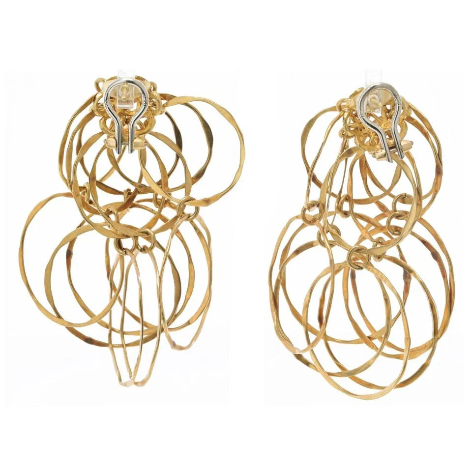 Cartier 18K Yellow Gold 1970's Cascade Earrings - The Back Vault