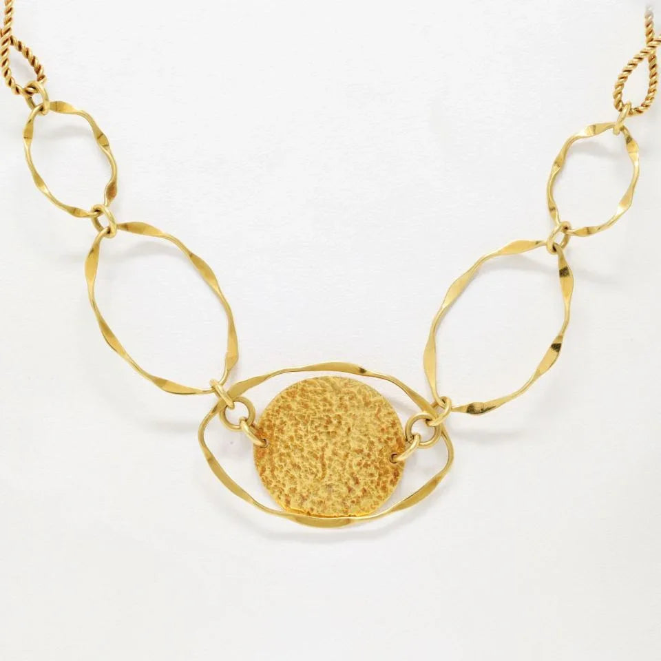 Cartier 18K Yellow Gold 1970's Wire Twist Disk Chain Necklace - The Back Vault