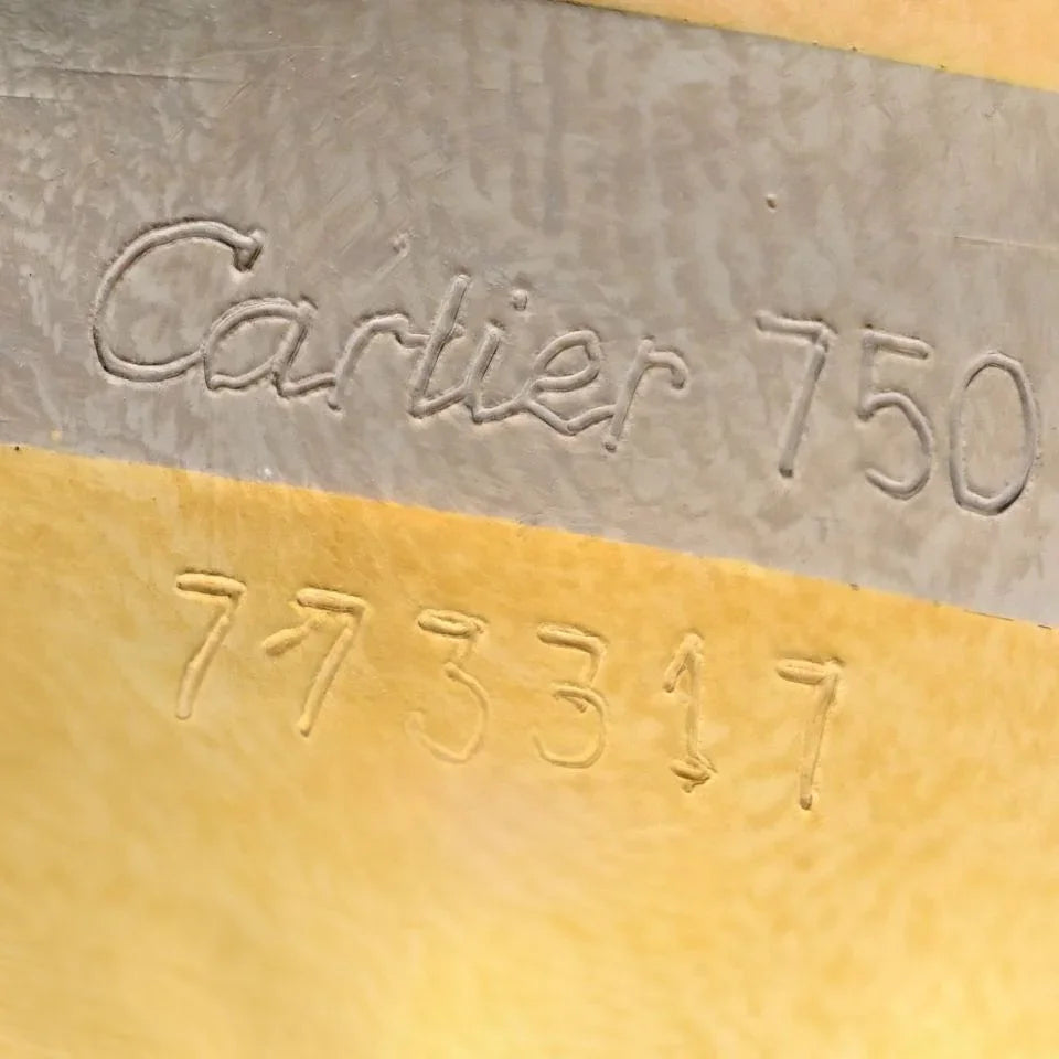 Cartier 18K Tri Color Double C Diamond Open Cuff Bracelet - The Back Vault