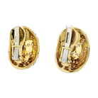 David Webb 18K Yellow Gold Zebra Style Pave Diamond Set Dome Clip On Earrings - The Back Vault