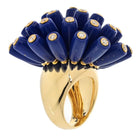 Cartier Paris Nouvelle Vague 18K Yellow Gold Blue Lapis And Diamond Ring - The Back Vault