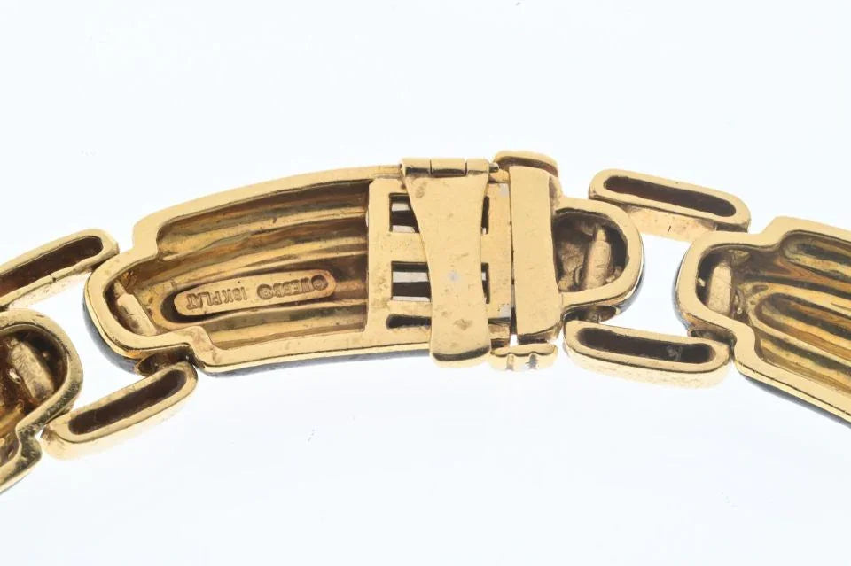 David Webb Platinum & 18K Yellow Gold Black Enamel And Collar Necklace - The Back Vault