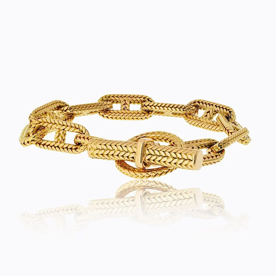 Hermes 18K Yellow Gold Chaine D'Ancre Toggle 11 Link Bracelet - The Back Vault