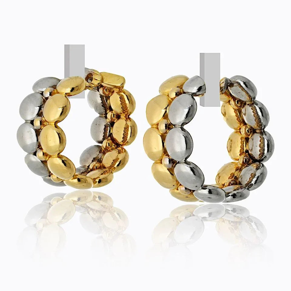 Cartier 18K Two Tone Honeymoon Huggie Earrings - The Back Vault