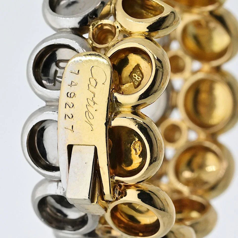 Cartier 18K Two Tone Honeymoon Huggie Earrings - The Back Vault