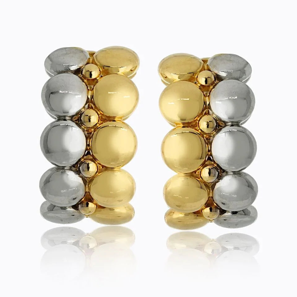 Cartier 18K Two Tone Honeymoon Huggie Earrings - The Back Vault