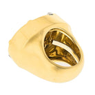 David Webb 18K Yellow Gold Black And White Enamel Diamond Ring - The Back Vault