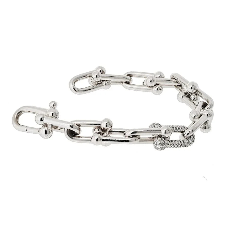 Tiffany & Co. 18K White Gold Diamond HardWear Bracelet - The Back Vault