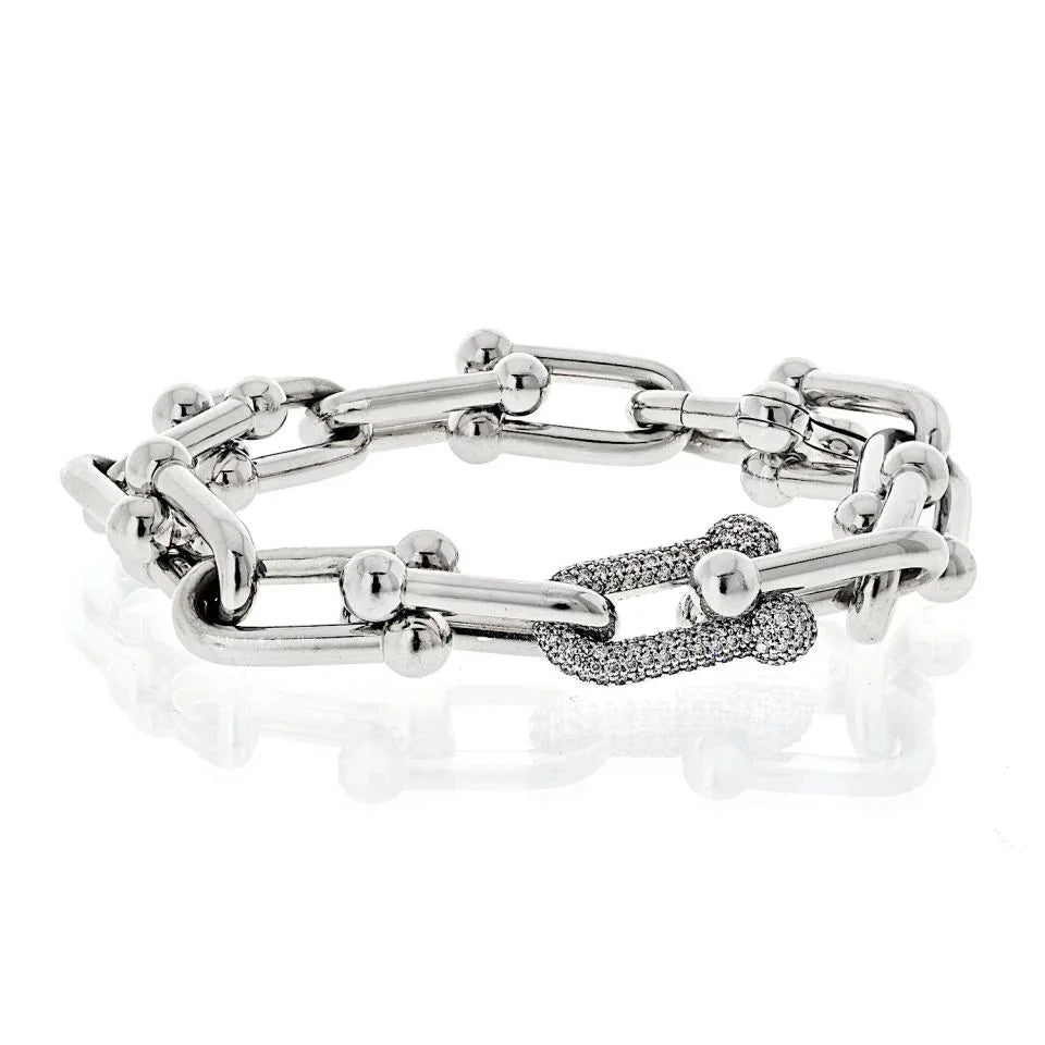 Tiffany & Co. 18K White Gold Diamond HardWear Bracelet - The Back Vault