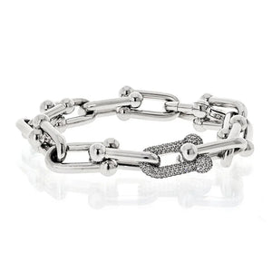 Tiffany & Co. 18K White Gold Diamond HardWear Bracelet