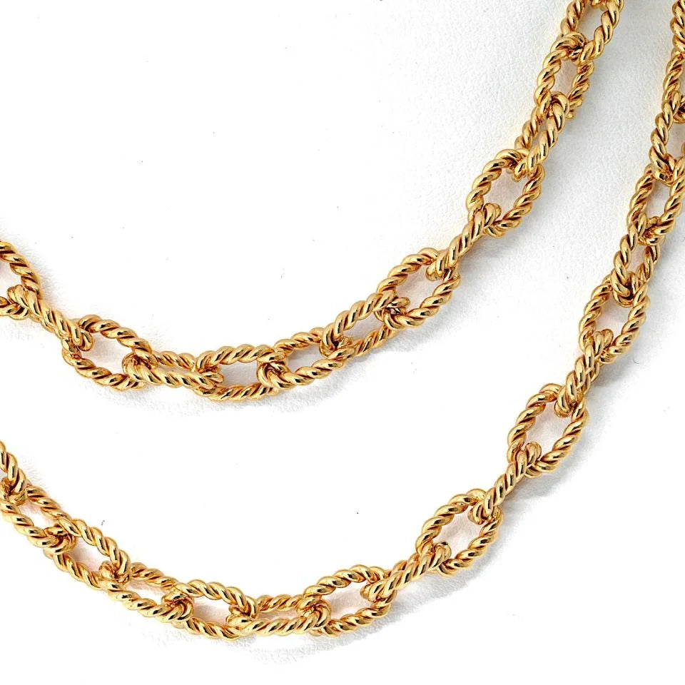 Van Cleef & Arpels 14K Yellow Gold 1960's 34 inches Necklace - The Back Vault