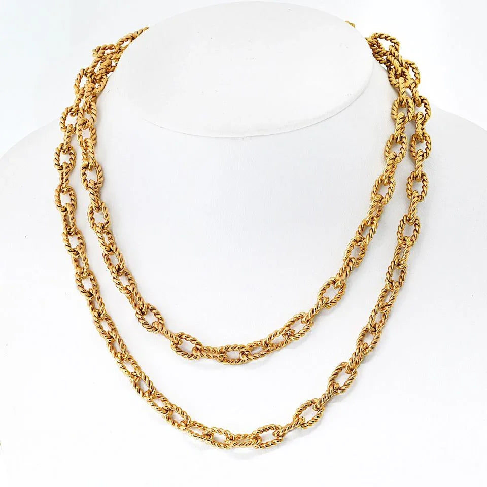 Van Cleef & Arpels 14K Yellow Gold 1960's 34 inches Necklace - The Back Vault