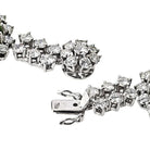 18K White Gold 1960's Cabochon Emerald And Diamond Necklace - The Back Vault