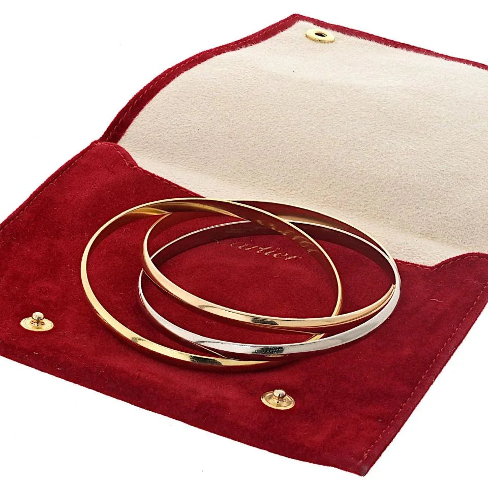 Cartier Trinity 18K Tri Color Small Model Roller Bangle Bracelet - The Back Vault