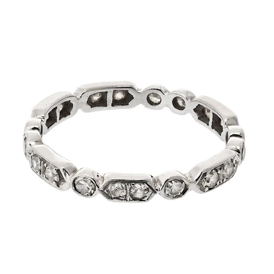 Platinum Delicate Diamond Vintage Eternity Ring - The Back Vault