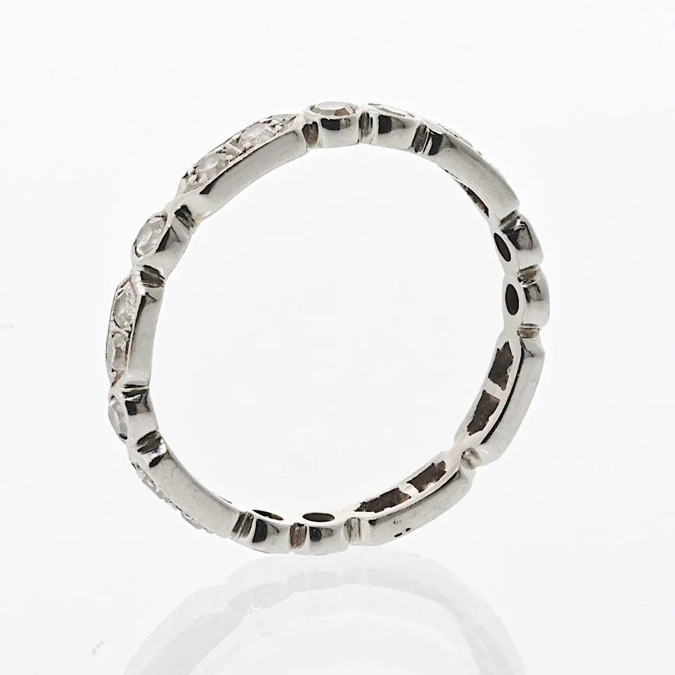 Platinum Delicate Diamond Vintage Eternity Ring - The Back Vault