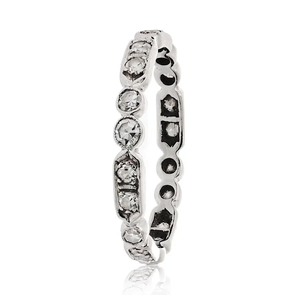 Platinum Delicate Diamond Vintage Eternity Ring - The Back Vault