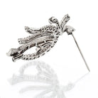 14K White Gold Round And Baguette Diamond Brooch - The Back Vault