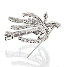 14K White Gold Round And Baguette Diamond Brooch - The Back Vault